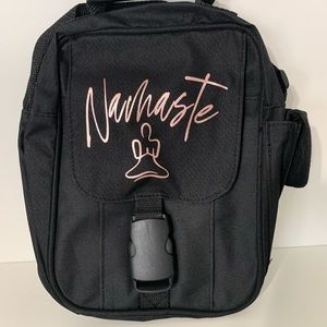 NAMASTE Yoga Pose Travel Park Festival Crossbody Stash Bag NWOT